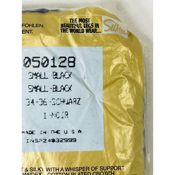 Silkies Opaque Black Pantyhose Small Nylon Blend Soft Silky Support - Picture 6 of 7